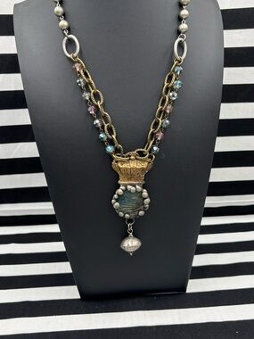 Art by Amy Labbe Sovereign Necklace #steampunk Labradorite genuine stone